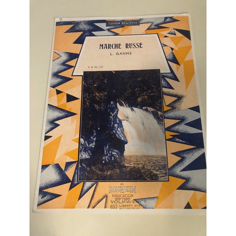 Marche Russe by‎ L. Ganne Vintage Sheet Music E.B. No. 559